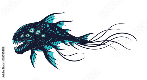 Deep sea anglerfish with long fins.