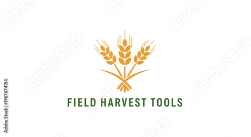 Golden Wheat Ears Agriculture Farm Symbol.