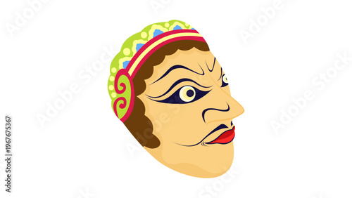 Traditional Javanese Wayang Topeng mask vector