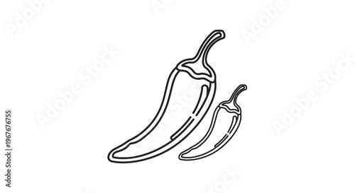 Two chili peppers in a line.