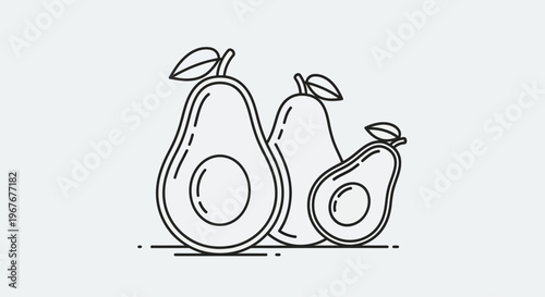 Drawing of two pears side by side.