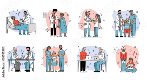 Medical Professionals and Patients - A Collection of Healthcare Scenarios.