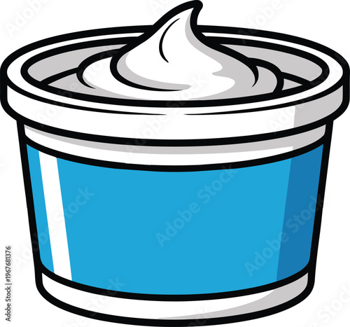 Cute cartoon a illustrator vector sour cream