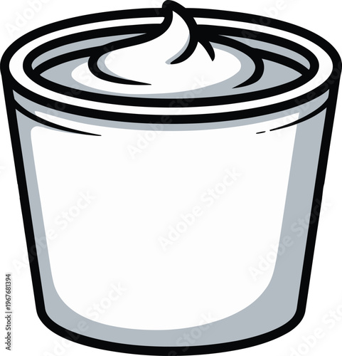 Cute cartoon a illustrator vector sour cream