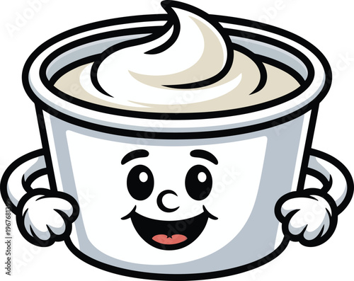 Cute cartoon a illustrator vector sour cream