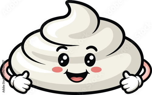 Cute cartoon a illustrator vector sour cream