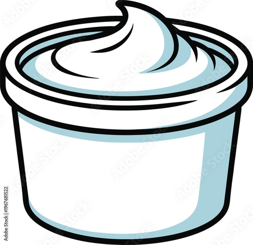 Cute cartoon a illustrator vector sour cream