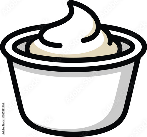 Cute cartoon a illustrator vector sour cream