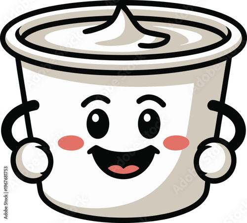 Cute cartoon a illustrator vector sour cream