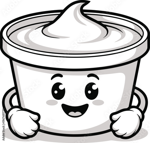 Cute cartoon a illustrator vector sour cream