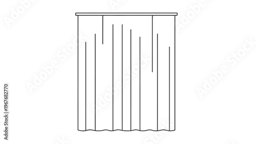 Close-up of a white pleated curtain hanging in front of a window.