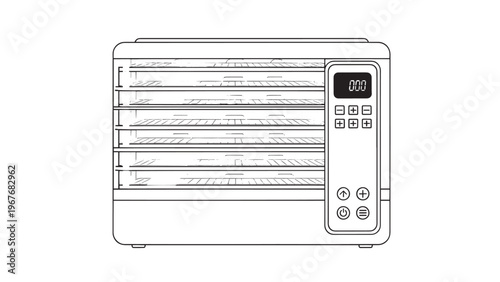 Modern Microwave Oven with Digital Control Panel and Timer Display.
