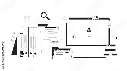 Collection of Office Supplies and Documents for Business Use.