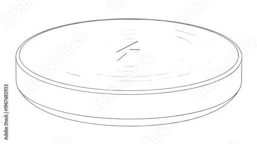 Close-up of a round, white, ceramic plate with a smooth surface and slightly raised edges, isolated on a plain background.