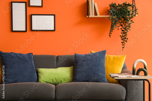 Comfortable sofa and table ...