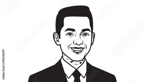 Professional Businessman Wearing Suit and Tie Smiling Confidently.