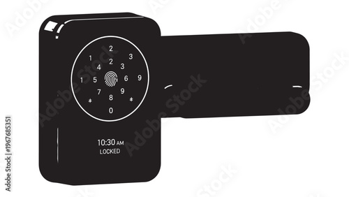 Modern digital wristwatch with round display and sleek black strap design.