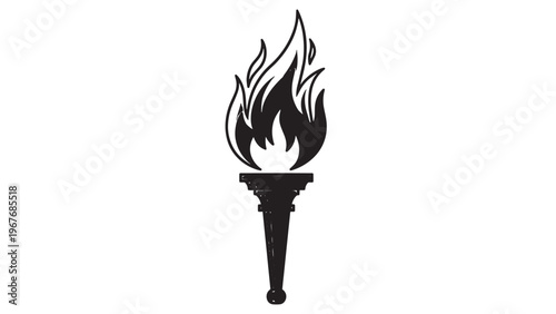 A classic torch with a flame symbolizing illumination and guidance in various contexts.