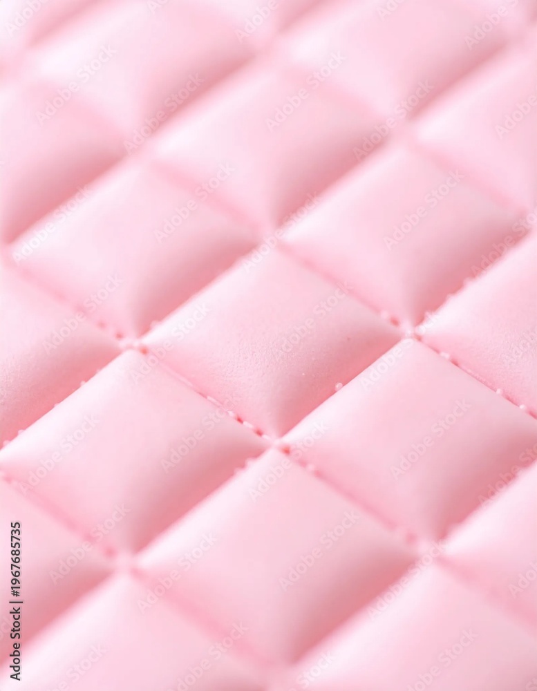 Fototapeta premium Soft Pink Quilted Fabric Texture with Diamond Pattern Stitching.