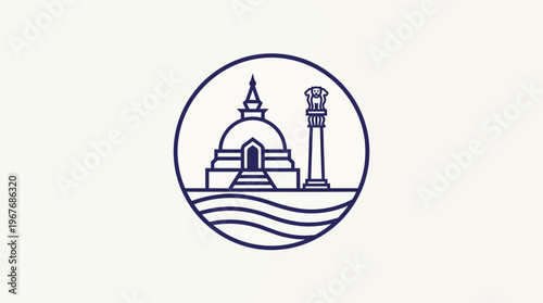 Sri Lanka Governmental Emblem in Circle