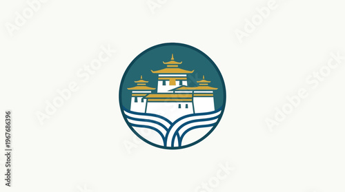 Bhutanese National Emblem on a White Background