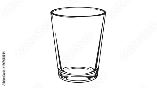 Simple Transparent Drinking Glass with a Classic Design for Beverage Consumption.