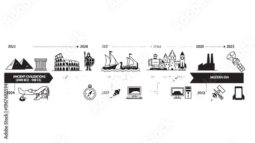 Sequence of Black and White Illustrations Depicting Various Industrial and Architectural Structures.