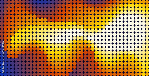 Abstract vibrant circular mosiac pattern modern digital background. Design element can be used for backdrop, wallpaper, texture, textile.