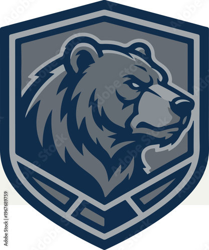 Bear Head Logo Emblem Design.