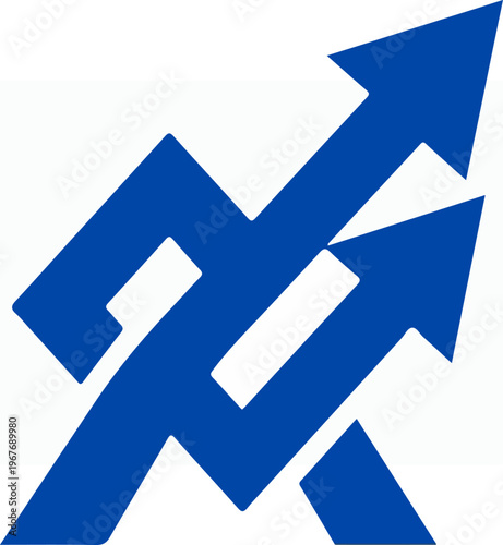 Blue Arrow Growth Symbol.