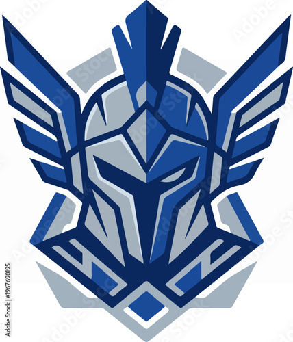 Blue Robot Head Logo Design.