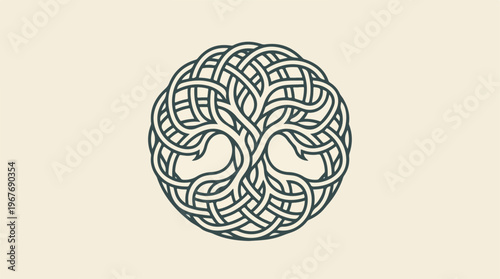 Celtic knotwork tree design.