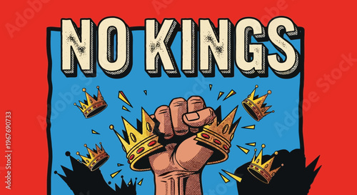 Fist with crowns falling off.