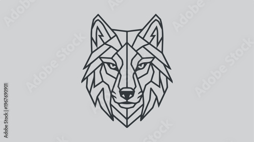 Geometric Wolf Head Illustration.