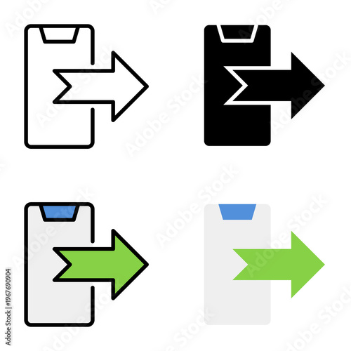 outgoing data icon collection of various styles for design branding, print and digital media