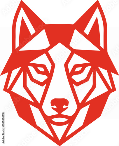 Geometric Wolf Head Illustration.