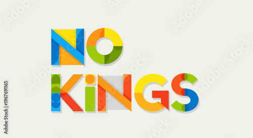 Multicolored No Kings Text Logo.