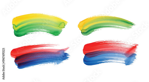 Abstract watercolor brush strokes a vibrant collection of colorful paint swashes