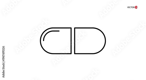 Simple Black and White Capsule Illustration.