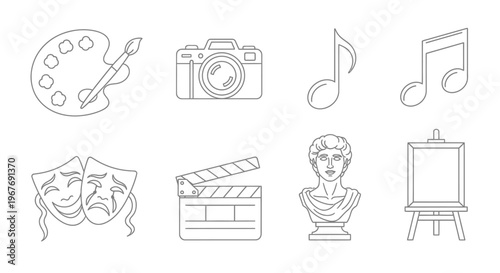 Creative Artistic Icons and Symbols.