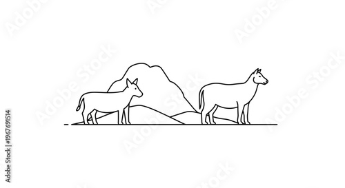 Two goats standing side by side.