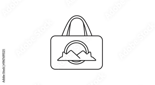 Simple line art tote bag design.
