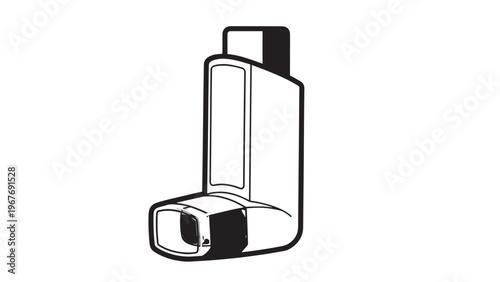 Simple Black and White Illustration of a Portable Flash Drive Device.