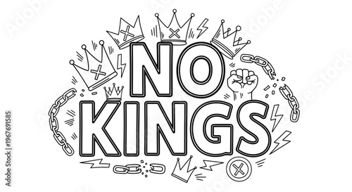No Kings Graffiti Style Text Logo.