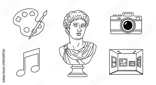 Bust of a man on pedestal.