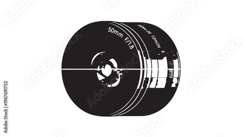 Close-up of a black vinyl record with grooves and label details.