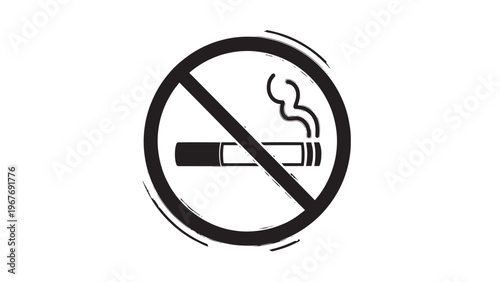 No Smoking Sign with Clear Prohibition Symbol and Text.