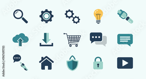 Collection of various web icons.