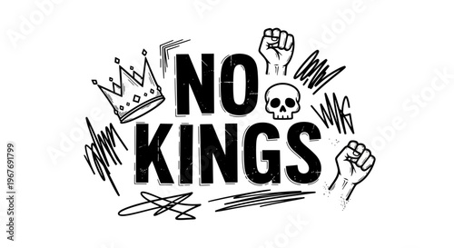 No Kings Protest Sign Graphics 1.