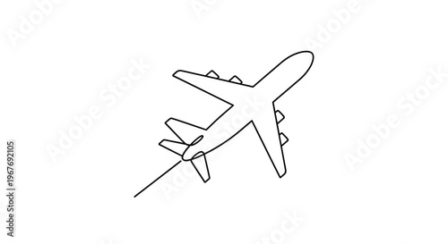 Airplane flying through clear sky.